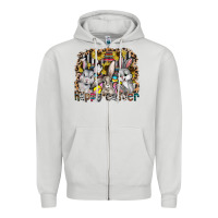 Dove Grey Happy Easter Zipper Hoodie - CowhideDigitalArt