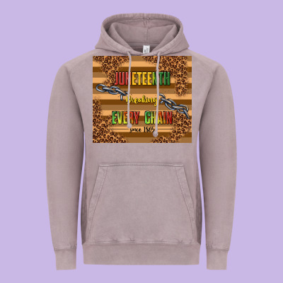 Juneteenth Breaking Every Chain Since 1865 Vintage Hoodie Designed By Tumblerdesignbyshophia
