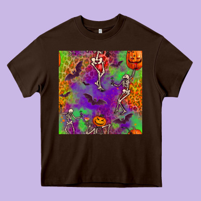 Halloween Party Seamless Pattern Heavy Core Tee Designed By Bundleandbundleshop