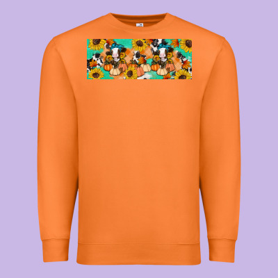 Cow Fall Pumpkin Premium Sweatshirt Designed By Artiststas