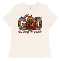 Bone with god all things are possible lady of guadalupe Ladies Tee - Jasminsmagicworld