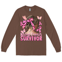 Chestnut breast cancer survivor messy bun Long Sleeve Tee - CowGirlArtShop