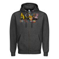 Charcoal Heather Happy Easter Zipper Hoodie - CowhideDigitalArt