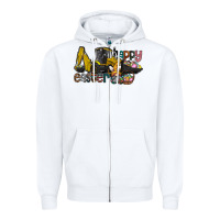 White Happy Easter Zipper Hoodie - CowhideDigitalArt