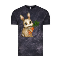 Cloud Black Happy Easter With Bunny And Carrot Vintage Tee - RanaPortraitStore