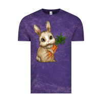 Cloud Purple Happy Easter With Bunny And Carrot Vintage Tee - RanaPortraitStore