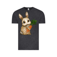 Vintage Black Happy Easter With Bunny And Carrot Vintage Tee - RanaPortraitStore