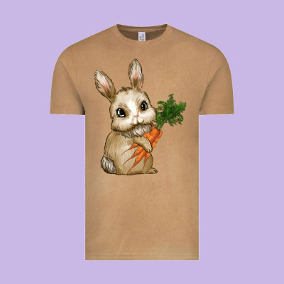 Happy Easter With Bunny And Carrot Vintage Tee Designed By Ranaportraitstore