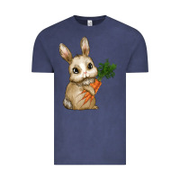 Vintage Denim Happy Easter With Bunny And Carrot Vintage Tee - RanaPortraitStore