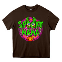 Chocolate Brown spooky mama Heavy Core Tee - BundleAndBundleShop