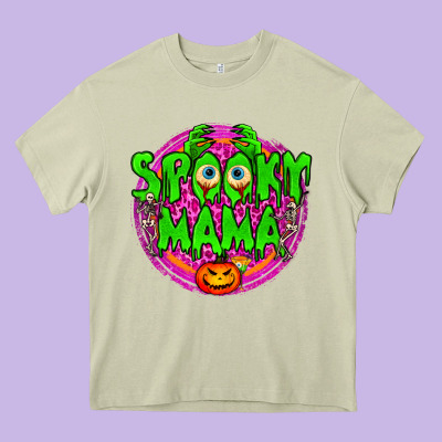 Spooky Mama Heavy Core Tee Designed By Bundleandbundleshop