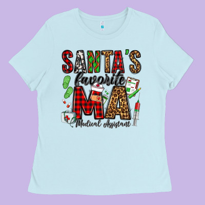 Santa's Favorite Ma Medical Assistant Ladies Tee Designed By Jasminsmagicworld