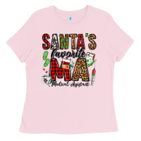 Bubblegum Pink santa's favorite ma medical assistant Ladies Tee - Jasminsmagicworld