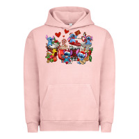 Pigment Salmon christmas stitch coffee cups Urban Hoodie - AdoDesignShop