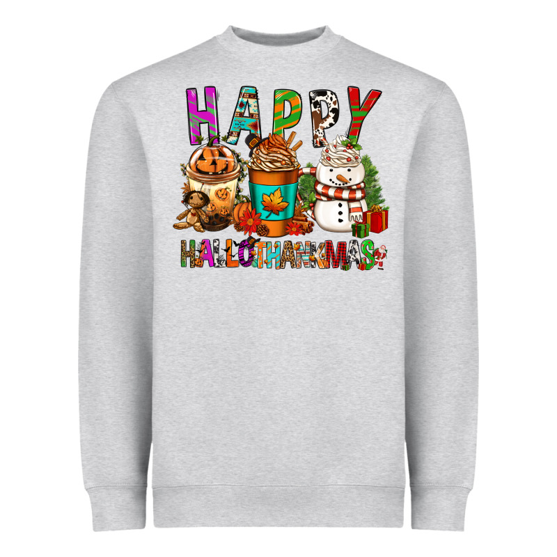 Happy Hallothankmas Coffee Cups Heavyweight Sweatshirt by FaDigitalArtStudio | Teevron