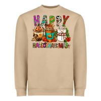 Mushroom Happy hallothankmas coffee cups Heavyweight Sweatshirt - FaDigitalArtStudio