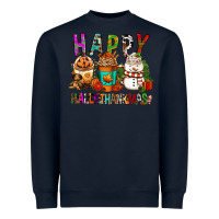 Navy Happy hallothankmas coffee cups Heavyweight Sweatshirt - FaDigitalArtStudio