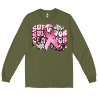 Army Green survivor breast cancer Long Sleeve Tee - CowGirlArtShop