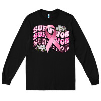 Black survivor breast cancer Long Sleeve Tee - CowGirlArtShop