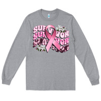 Heather Grey survivor breast cancer Long Sleeve Tee - CowGirlArtShop