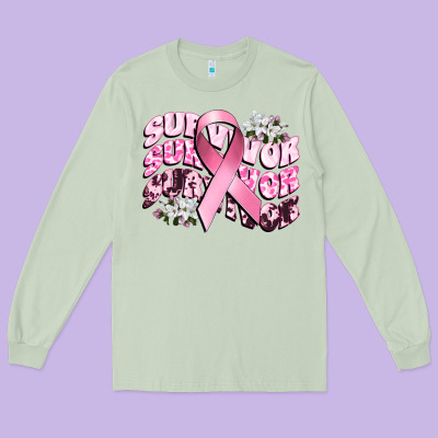 Survivor Breast Cancer Long Sleeve Tee Designed By Cowgirlartshop