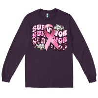 Plum survivor breast cancer Long Sleeve Tee - CowGirlArtShop