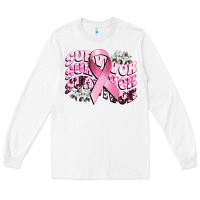 White survivor breast cancer Long Sleeve Tee - CowGirlArtShop