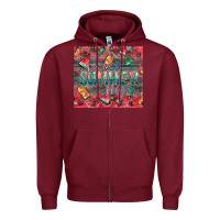 Burgundy summer vibes Zipper Hoodie - CowhideDigitalArt
