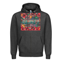 Charcoal Heather summer vibes Zipper Hoodie - CowhideDigitalArt