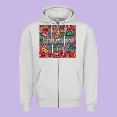 Summer Vibes Zipper Hoodie Designed By Cowhidedigitalart