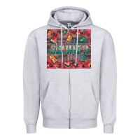 Heather Grey summer vibes Zipper Hoodie - CowhideDigitalArt