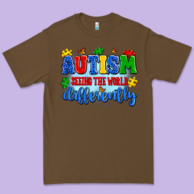 Autism Seeing The World Differently Premium Tee Designed By Artiststas