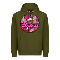 Army Green pink merry christmas Premium Hoodie - FaDigitalArtStudio