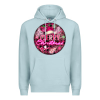 Blue Mist pink merry christmas Premium Hoodie - FaDigitalArtStudio