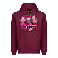 Burgundy pink merry christmas Premium Hoodie - FaDigitalArtStudio