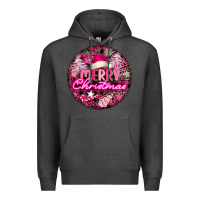 Charcoal Heather pink merry christmas Premium Hoodie - FaDigitalArtStudio