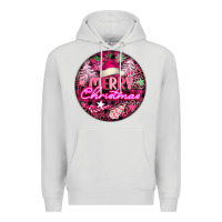 Dove Grey pink merry christmas Premium Hoodie - FaDigitalArtStudio