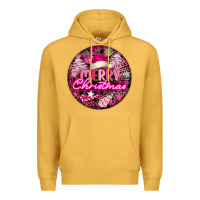 Mustard pink merry christmas Premium Hoodie - FaDigitalArtStudio