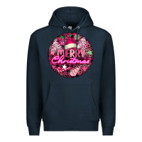 Navy pink merry christmas Premium Hoodie - FaDigitalArtStudio