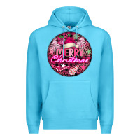 Ocean Blue pink merry christmas Premium Hoodie - FaDigitalArtStudio