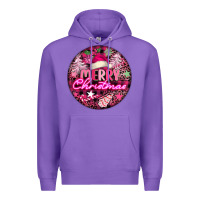 Purple pink merry christmas Premium Hoodie - FaDigitalArtStudio