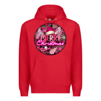 Red pink merry christmas Premium Hoodie - FaDigitalArtStudio