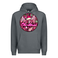 Rock pink merry christmas Premium Hoodie - FaDigitalArtStudio