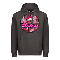 Smoke pink merry christmas Premium Hoodie - FaDigitalArtStudio