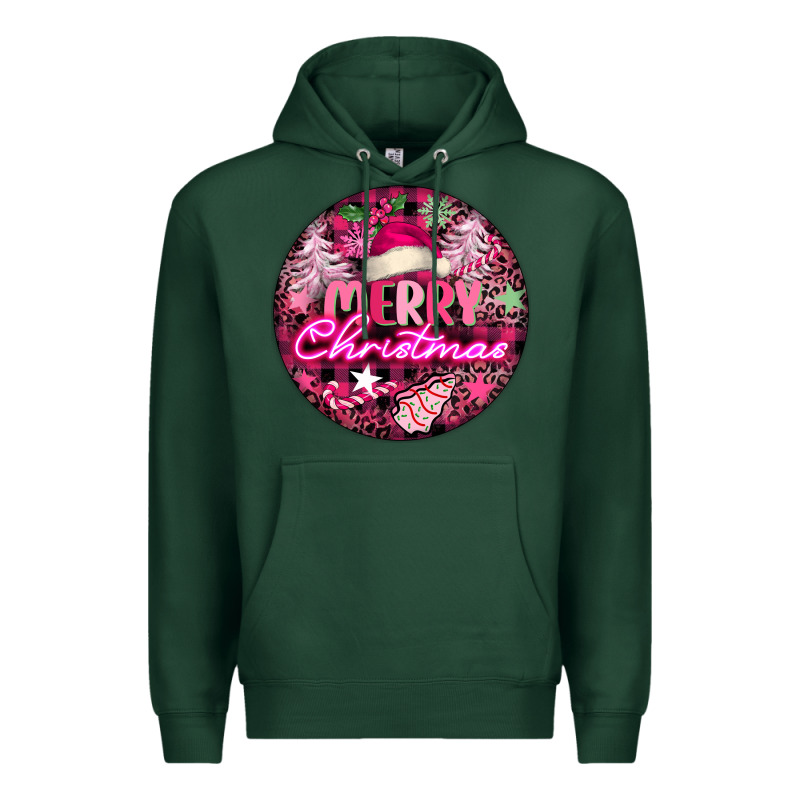 Pink Merry Christmas Premium Hoodie by FaDigitalArtStudio | Teevron