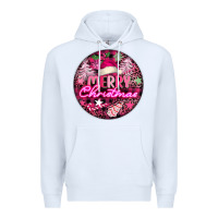 White pink merry christmas Premium Hoodie - FaDigitalArtStudio