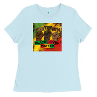 Baby Blue juneteenth black lives matter mug  coaster Ladies Tee - BarkalooDesign