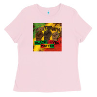 Bubblegum Pink juneteenth black lives matter mug  coaster Ladies Tee - BarkalooDesign