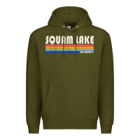 Army Green Vintage 70S 80S Style Squam Lake Nh Premium Hoodie - lanVoArt