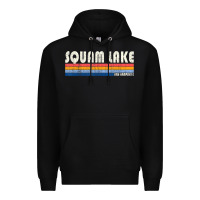 Black Vintage 70S 80S Style Squam Lake Nh Premium Hoodie - lanVoArt